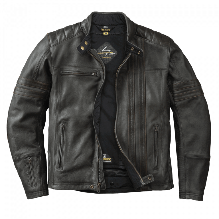 1909 Vintage Leather Motorcycle Jacket Scorpion EXO