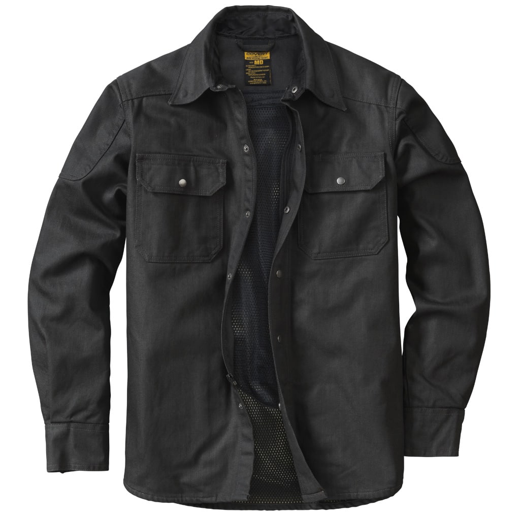Black, Large 75-5505L Scorpion Unisex-Adult Covert Waxed Riding Shirt 